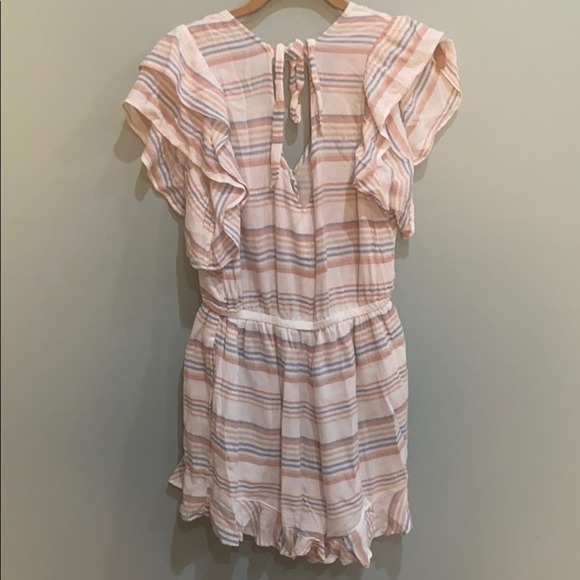 american eagle stripe women's ruffle romper - Picture 8 of 10